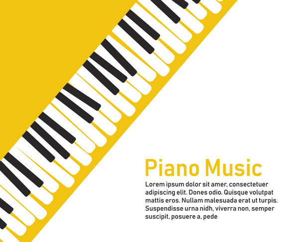 Piano on a yellow background. - Vector, imagen