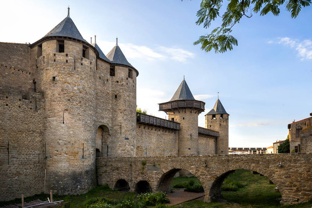 Carcassonne - A dúsított francia város Aude osztály, a Languedoc-Roussillon régió Franciaország, Unesco site - Fotó, kép