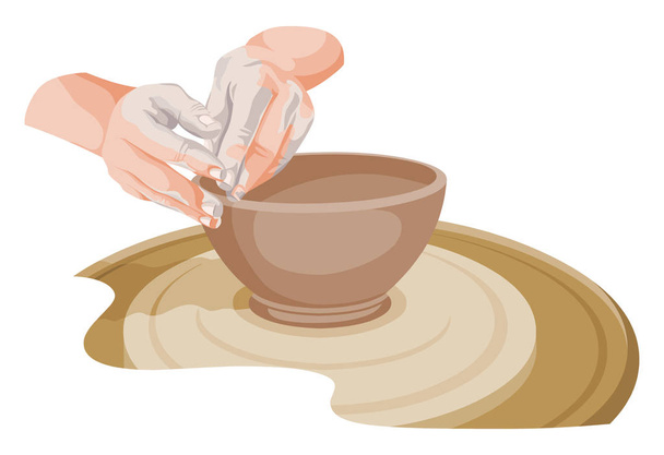 Vecteur de fabrication des mains poterie
. - Vecteur, image