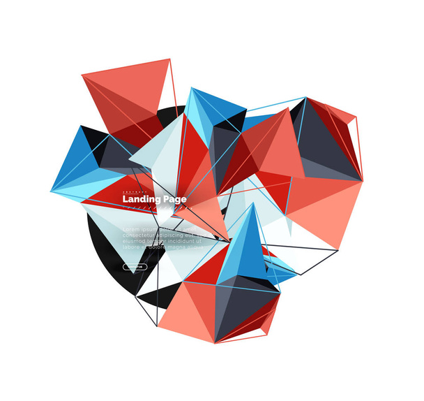 Vector triângulo 3d fundo abstrato, design geométrico poligonal
 - Vetor, Imagem