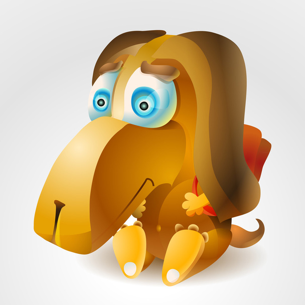 A vector illustration of cartoon dog with backpack. - Vector, Image