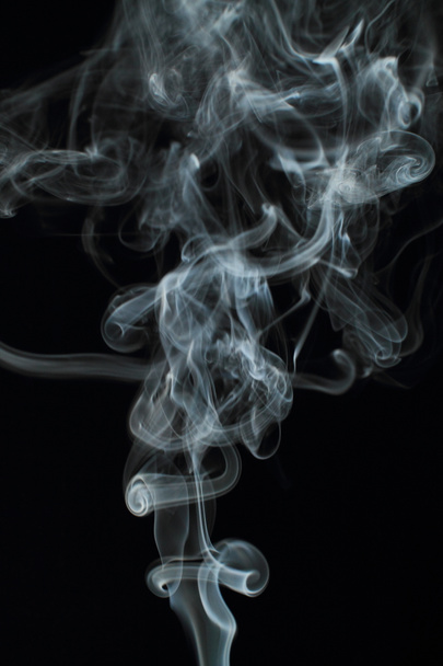 White smoke texture on black background - Фото, изображение