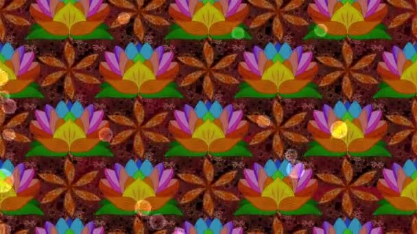 Bloemmotief met lotusbloemen. Motie lus beeldmateriaal samenstelling - Video