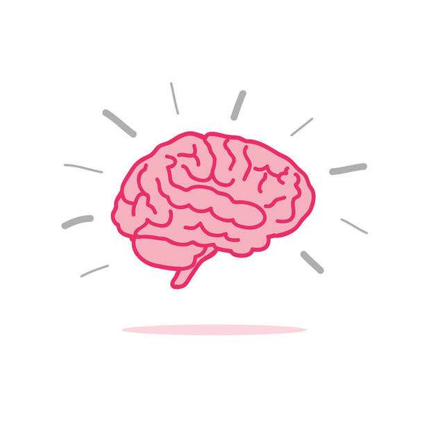 Brainstorm rózsaszín agy ikon - Vektor, kép