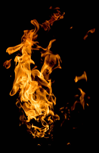 Ogień na czarnym tle - Zdjęcie, obraz