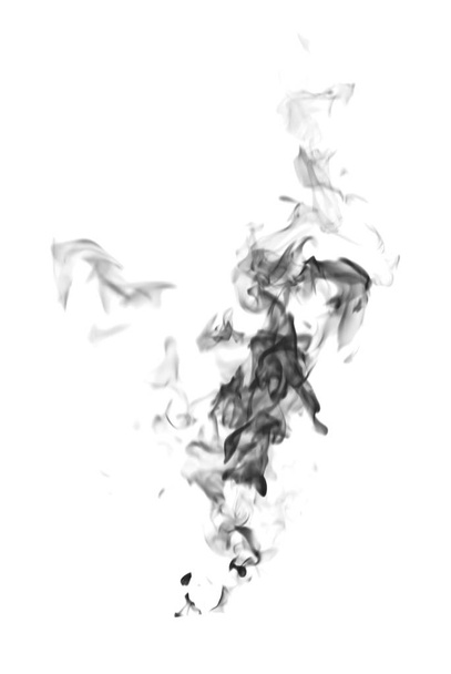 Black flame smoke on a white background - Φωτογραφία, εικόνα