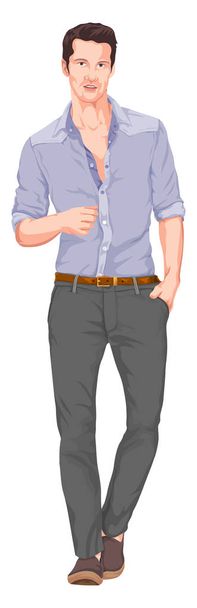 Vector of man with hand in pocket. - Vector, Image