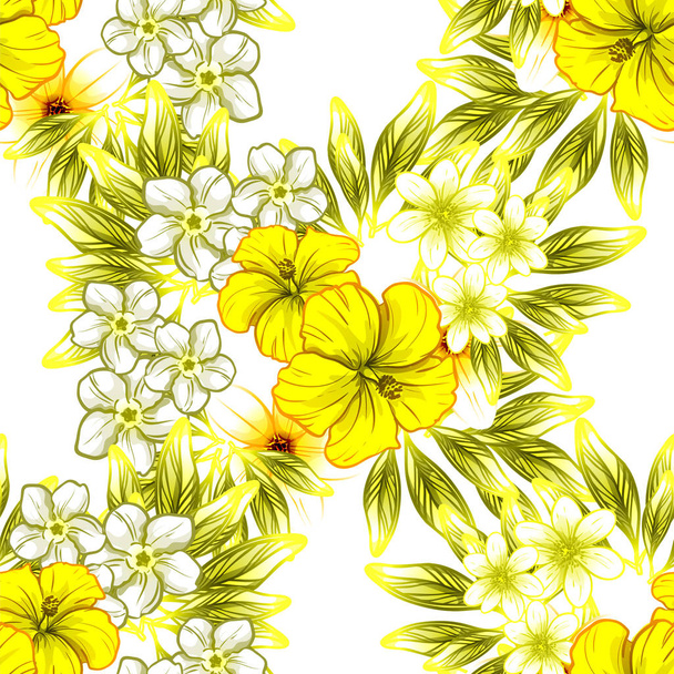 Seamless vintage style flower pattern. Floral elements in color - Вектор, зображення