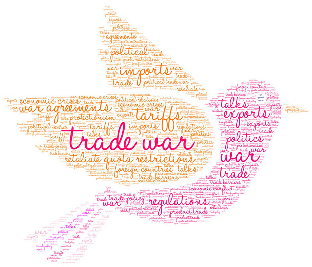Trade War nuage de mots sur fond blanc
.  - Vecteur, image