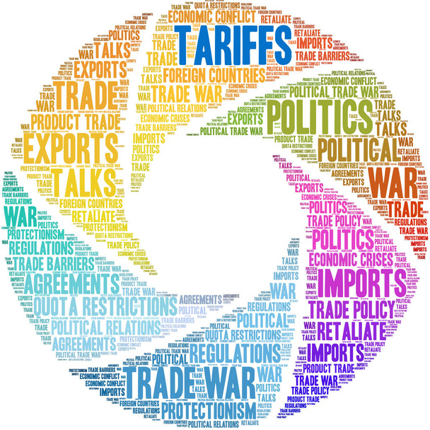 Tariffs word cloud on a white background.  - Vector, Image