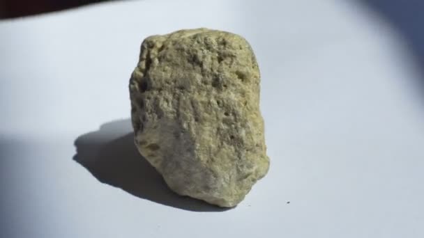 View of Sulfur geological rock sample. - Footage, Video