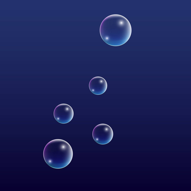  Набір води реалістичним або мильні бульбашки для вашого дизайну. Мильні бульбашки з веселки Reflection.Shampoo або косметичних Flyer піни і запросити. Ізольована Векторні ілюстрації. - Вектор, зображення