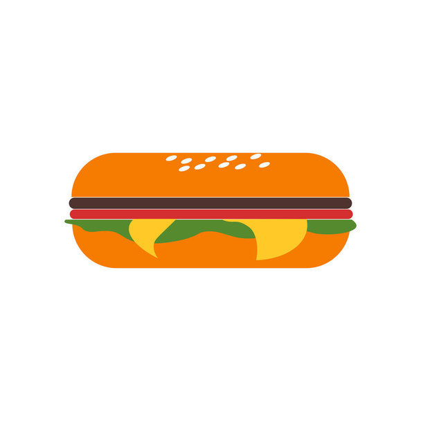 Web およびモバイル アプリの設計、サンドイッチ ロゴのコンセプトのための白い背景に分離されたサンドイッチのアイコン ベクトル - ベクター画像