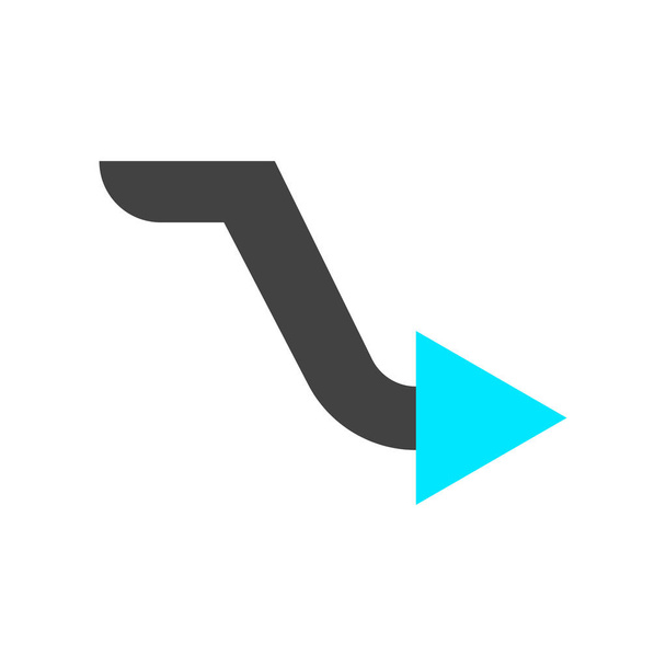 Jobbra nyíl ikonra vektor a elszigetelt fehér háttér a web és mobil alkalmazás tervezés, jobbra nyíl logo fogalom - Vektor, kép