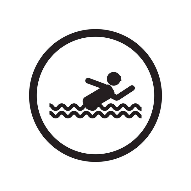 スイミング アイコンがないベクトル web およびモバイル アプリケーションの設計のホワイト バック グラウンドの分離のない泳ぎにロゴのコンセプト - ベクター画像