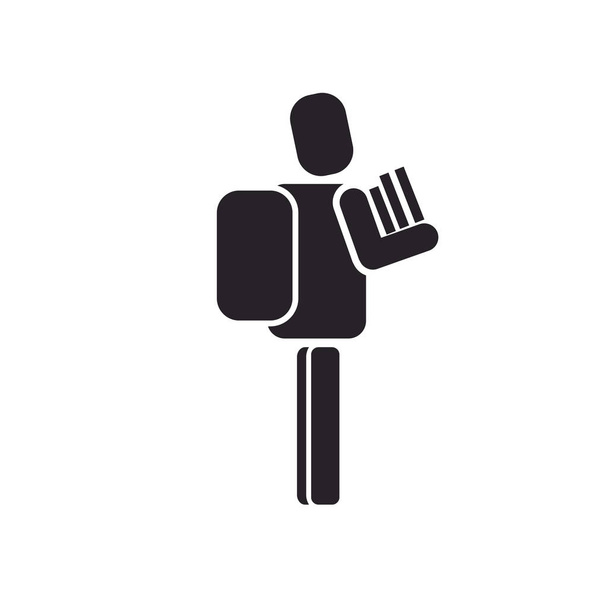 Web およびモバイル アプリの設計学生ロゴのコンセプト、白い背景で隔離の学生のアイコン ベクトル - ベクター画像