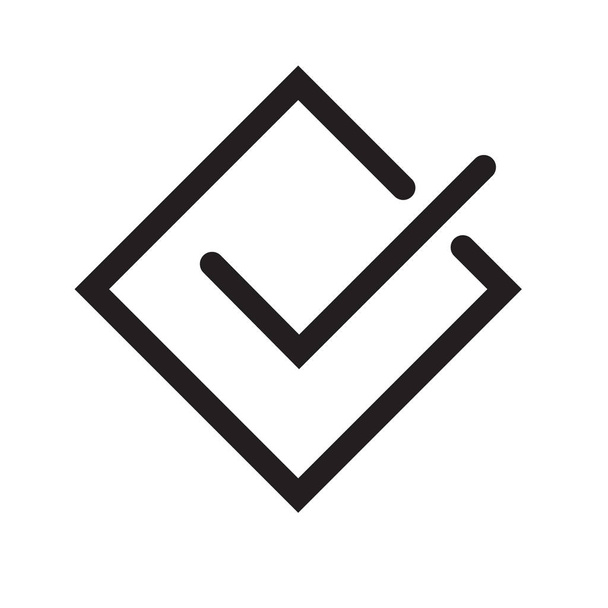 ティック ボックス アイコン ベクトル web およびモバイル アプリの設計、ティック ボックス ロゴのコンセプト ホワイト バック グラウンドの分離 - ベクター画像