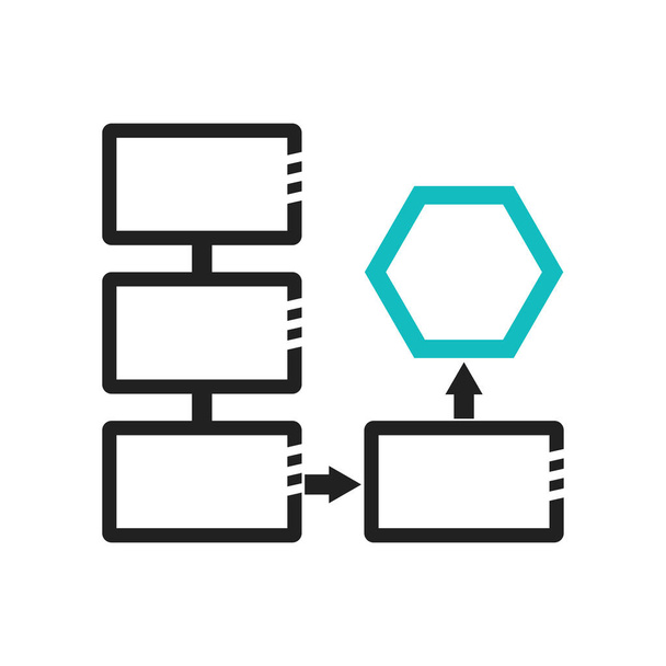 Vector de icono de diagrama de flujo de datos conectado aislado en fondo blanco para su diseño de aplicaciones web y móviles, concepto de logotipo de diagrama de flujo de datos conectado
 - Vector, imagen