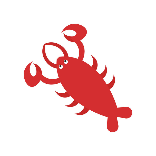 Homar ikona na białym tle na białym tle dla sieci web i projektowania aplikacji mobilnej, koncepcja logo homara wektor - Wektor, obraz