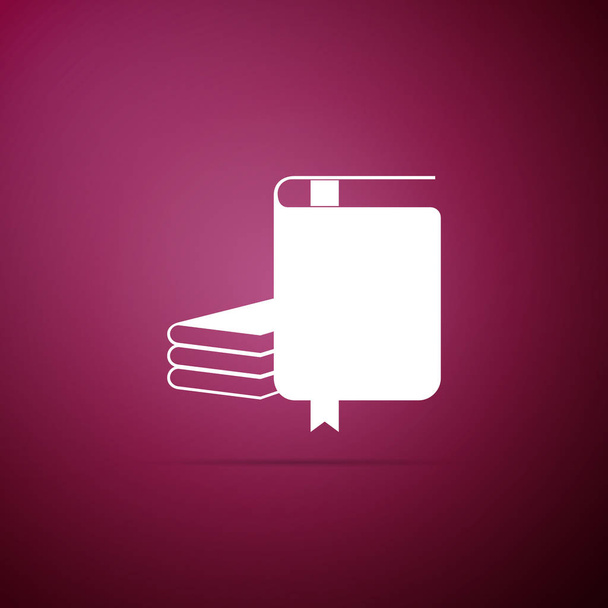 Book icon isolated on purple background. Flat design. Vector Illustration - Vector, afbeelding
