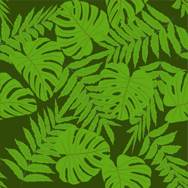 Vector seamless tropical pattern - Vector, Image