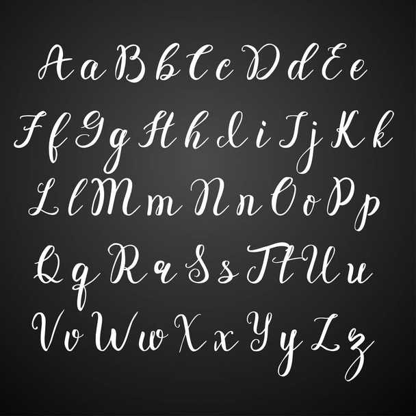 handgezeichnetes Vektoralphabet. Kalligrafie-Buchstaben für Ihr Design - Vektor, Bild