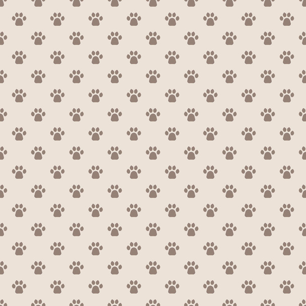 Cats Paw Print. Seamless animal pattern of paw footprint - Vector, imagen