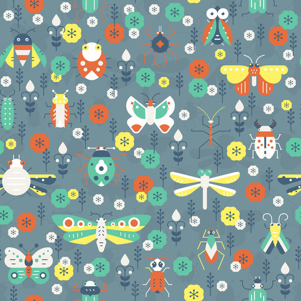 Pattern with Bugs - Вектор, зображення