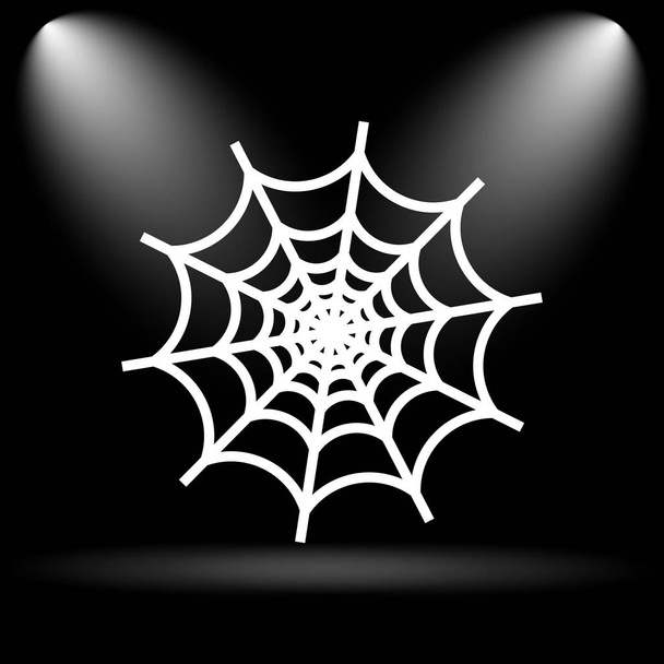 Örümcek web simgesi. Siyah arka plan üzerine Internet düğmesi - Fotoğraf, Görsel