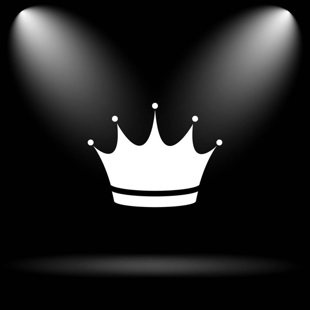 Ikona korony. Przycisk Internet na czarnym tle - Zdjęcie, obraz