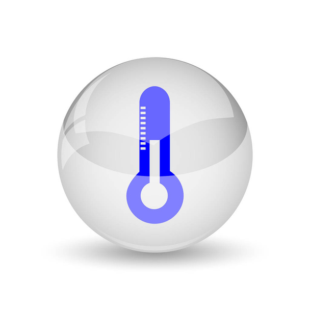 温度計のアイコン。白い背景の上のインター ネット ボタン - 写真・画像