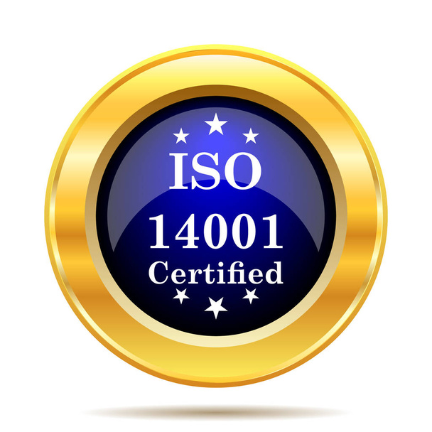 ISO14001 icono. Botón de Internet sobre fondo blanco
 - Foto, Imagen