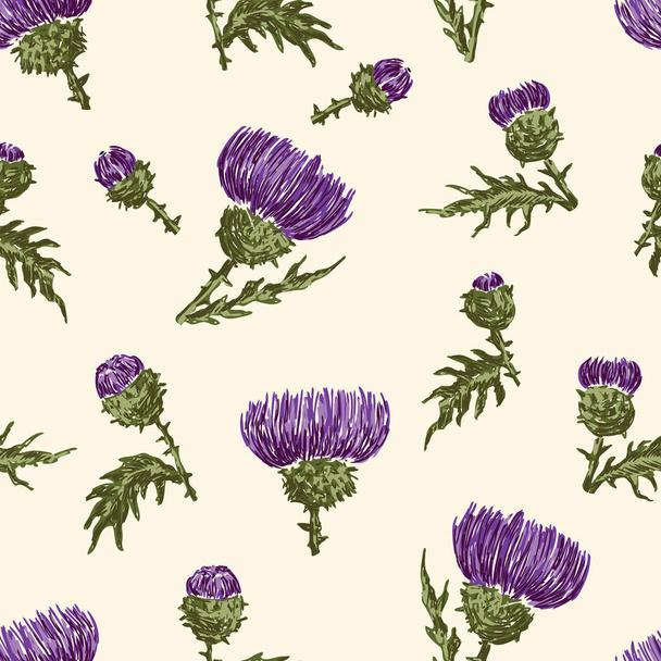 Vector background of thistle inflorescences - ベクター画像
