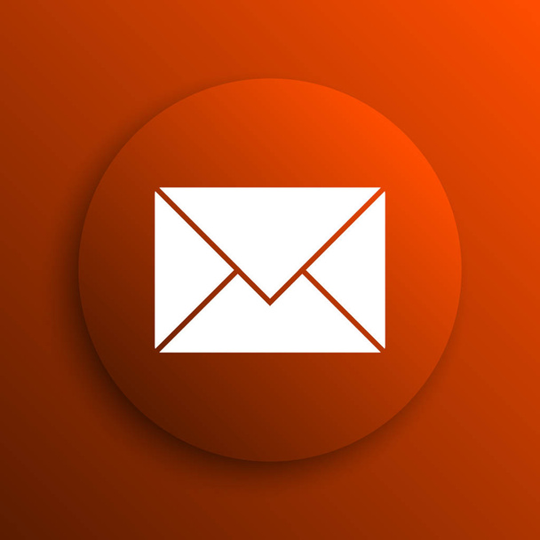 Icono de correo electrónico. Botón de Internet sobre fondo naranja
 - Foto, Imagen