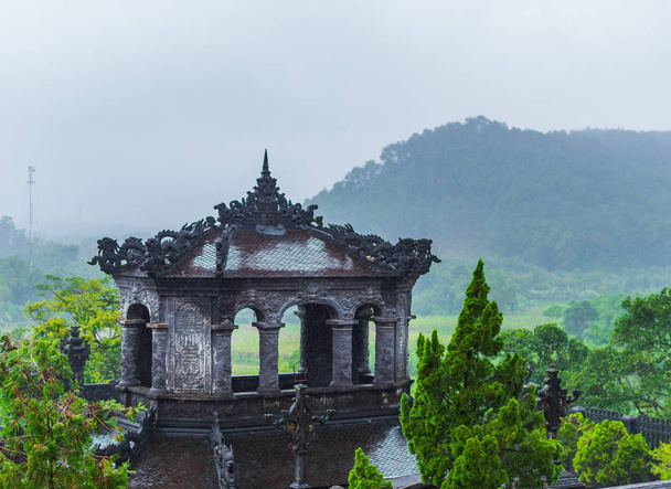 Vietnam, Hue, December 16, 2016: Tomb of Khai Dinh, It was built for the Nguyen Emperor Khai Dinh. - Zdjęcie, obraz