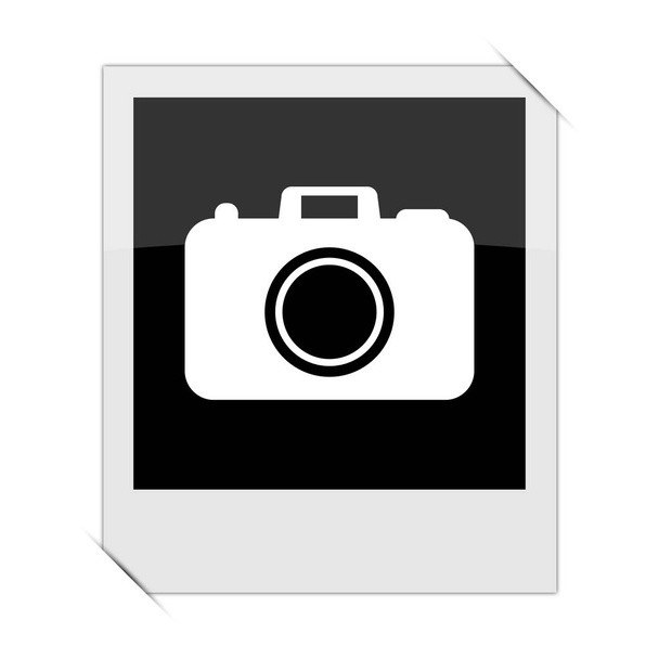 Photo camera icon within a photo on white backgroun - Photo, Image