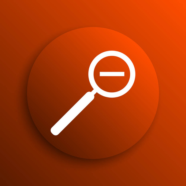 Zoom out icon. Internet button on orange backgroun - Photo, Image