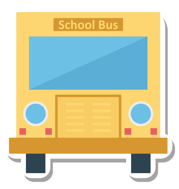 School Bus Isolated Vector Icon Editable - Vector, Imagen