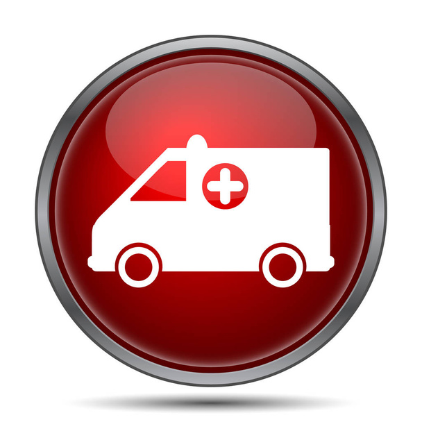 Ambulans simgesi. Beyaz arka plan üzerinde Internet düğmesi - Fotoğraf, Görsel