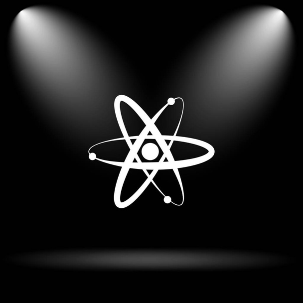 Atomok ikonra. Internet gomb-on fekete háttér - Fotó, kép