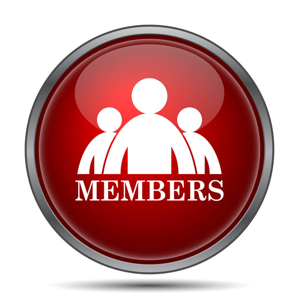 Het pictogram van de leden. Internet knop op witte achtergrond - Foto, afbeelding