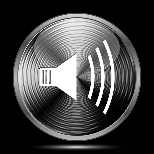 Hangszóró ikonra. Internet gomb-on fekete háttér - Fotó, kép