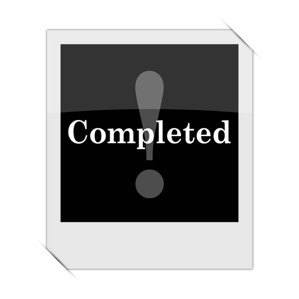 Completed icon within a photo on white backgroun - Photo, Image