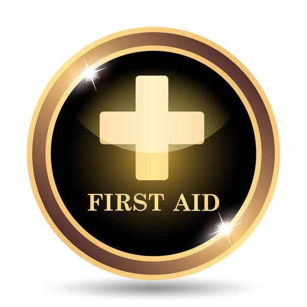 Icono de primeros auxilios. Botón de Internet sobre fondo blanco
 - Foto, Imagen