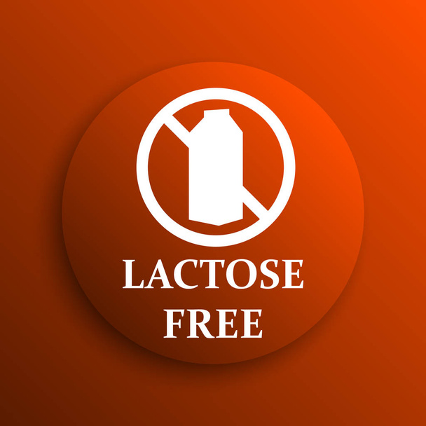 Lactose free icon. Internet button on orange backgroun - Photo, Image