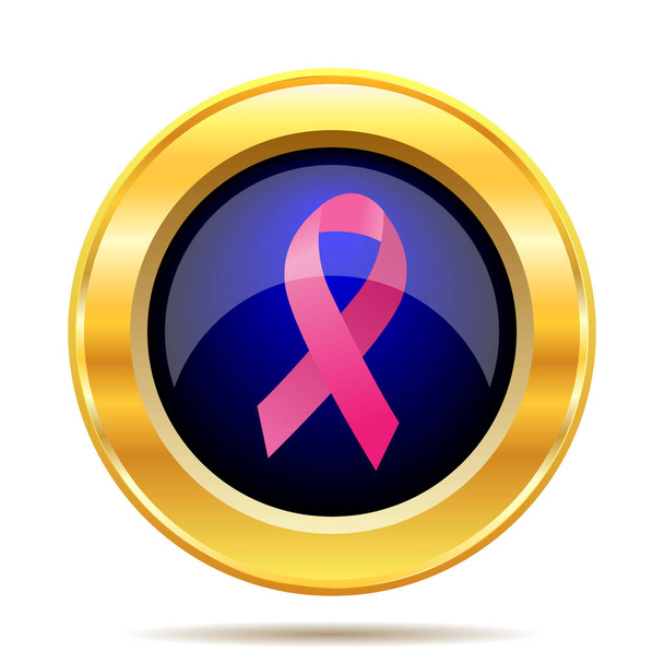 Icona del nastro del cancro al seno. Pulsante Internet su sfondo bianco
 - Foto, immagini