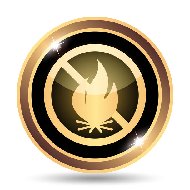 Ícone proibido de fogo. Botão de Internet no fundo branco
 - Foto, Imagem