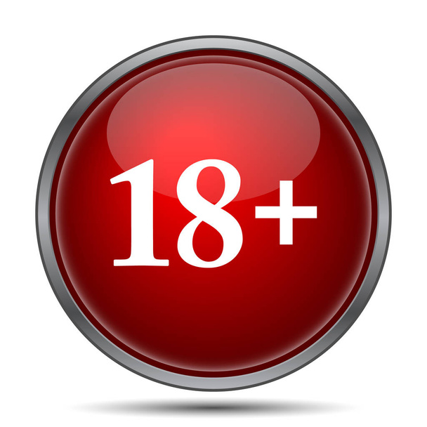 18 plus icon. Internet button on white background - Photo, Image