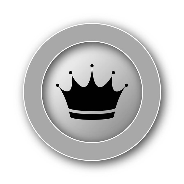 Ikona korony. Przycisk Internet na białym tle - Zdjęcie, obraz