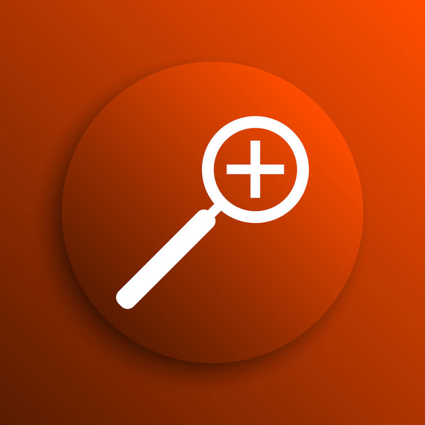Vergrößern Sie das Symbol. Internet-Taste auf orangefarbenem Hintergrund - Foto, Bild